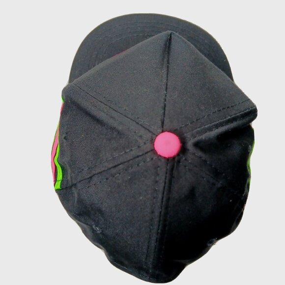 Pocono Raceway 3 Stripe Cap Hat Black Neon Pink Green Canvas Racing Race Vintage - Picture 13 of 13